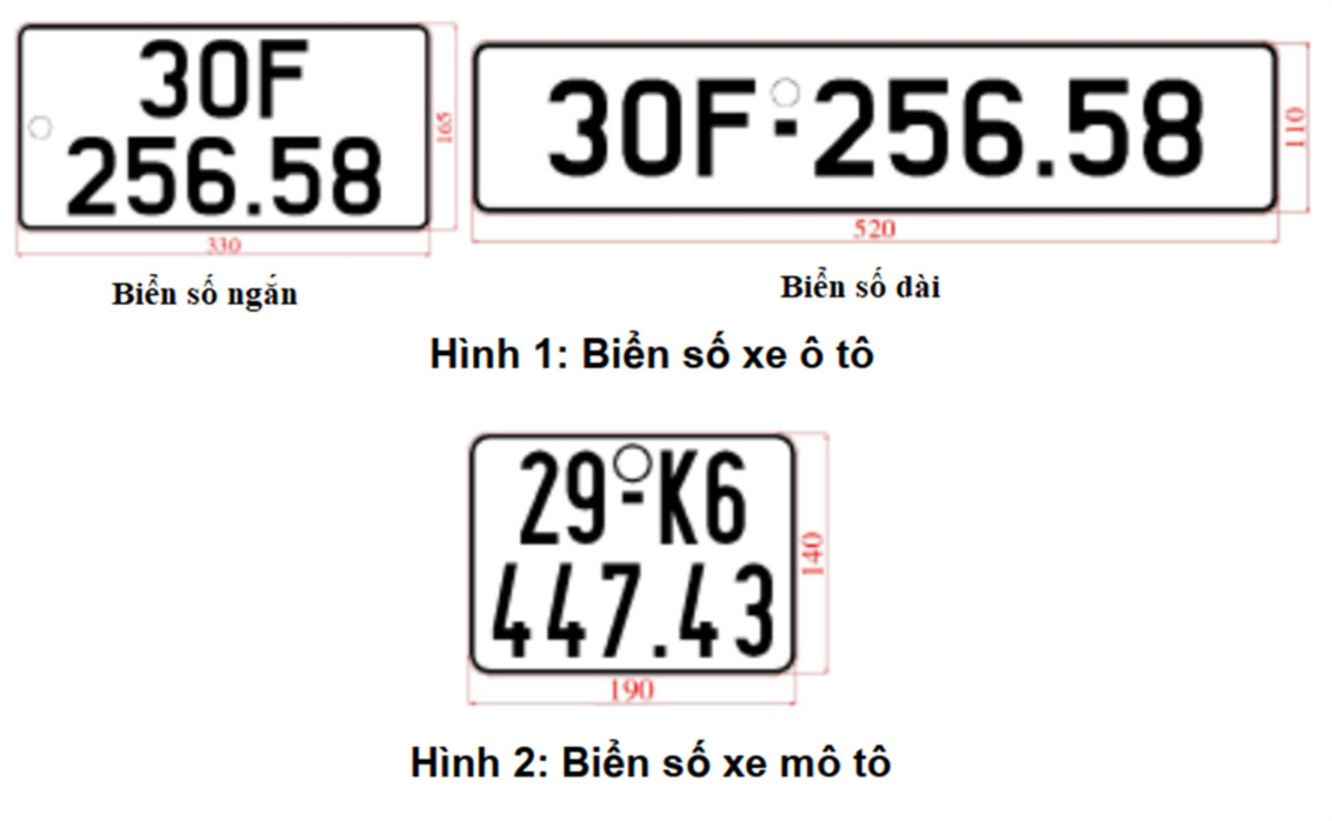 Kích thước biển số xe ô tô 